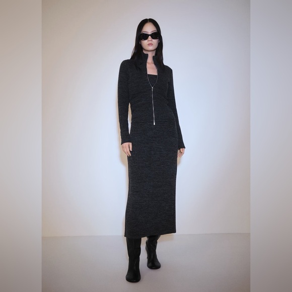 Mango Dresses & Skirts - Mango grey knitted Co-ord set knitted jacket + skirt NWT
